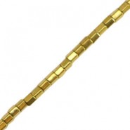 Hematite kralen tube 2mm Gold
